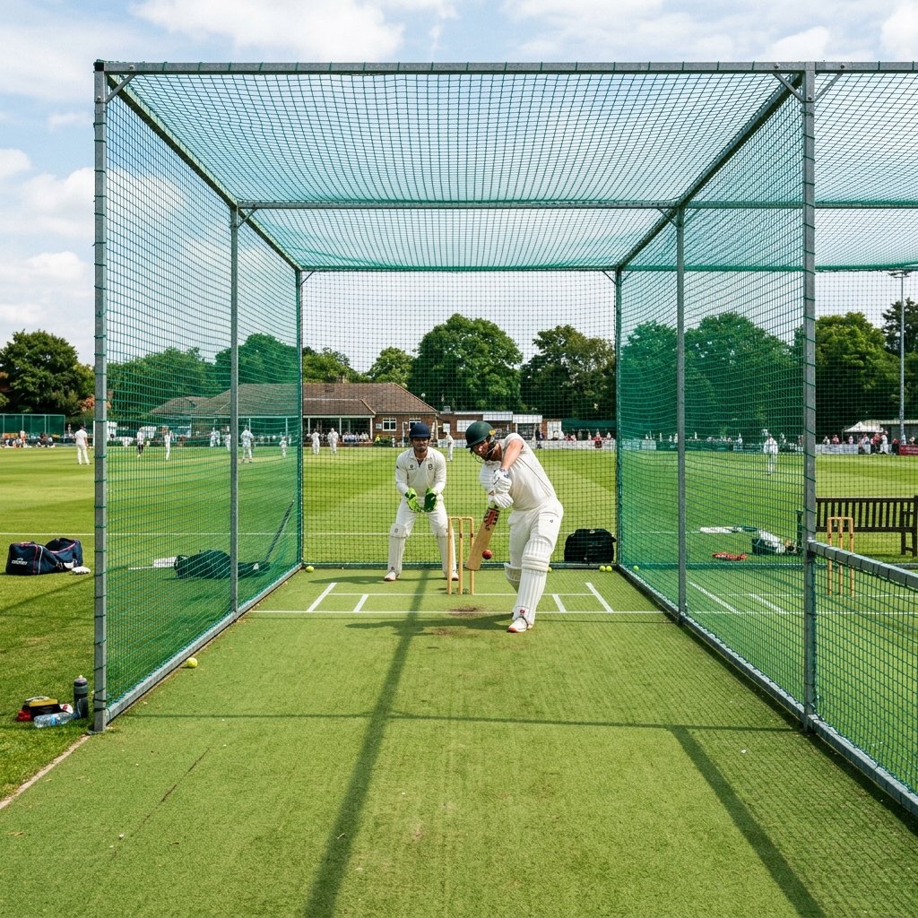 Professional sports practice nets for cricket batting practice