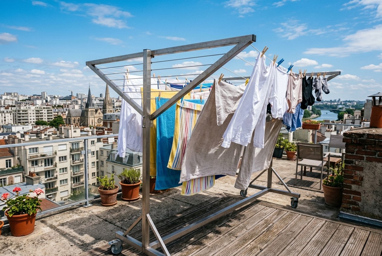 Heavy duty outdoor terrace clothes drying stand